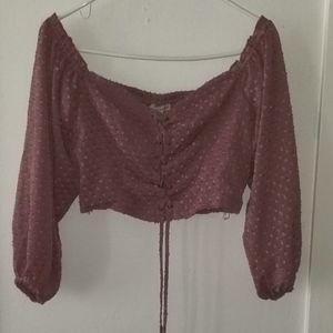 Peasant Crop Top Aeropostale Smoky Purple